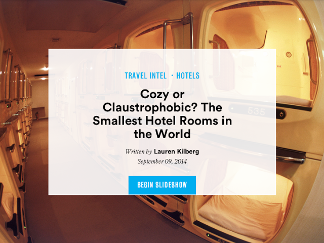 Double Takes: Double Takes on Conde Nast Traveler: Cozy or Claustrophobic? The Smallest Hotel Rooms in the WorldDouble Takes Blog