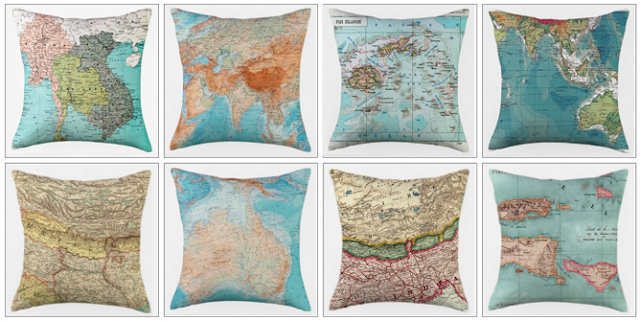 Double Takes: Nautical and Map Pillows: Salt LabsDouble Takes Blog